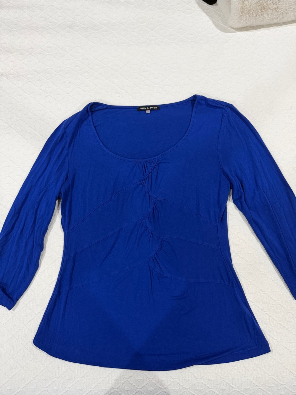 Cable & Guage Women's Royal Blue Scoop Neck Top - M
